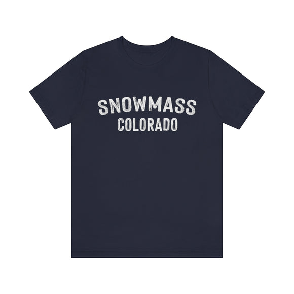 Snowmass, Colorado Shirt - Paint Text Unisex Snowmass T-Shirt
