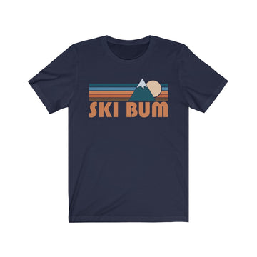 Buy navy Ski Bum T-Shirt - Retro Mountain Adult Unisex Ski Bum T Shirt