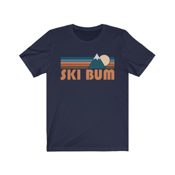 Ski Bum T-Shirt - Retro Mountain Adult Unisex Ski Bum T Shirt