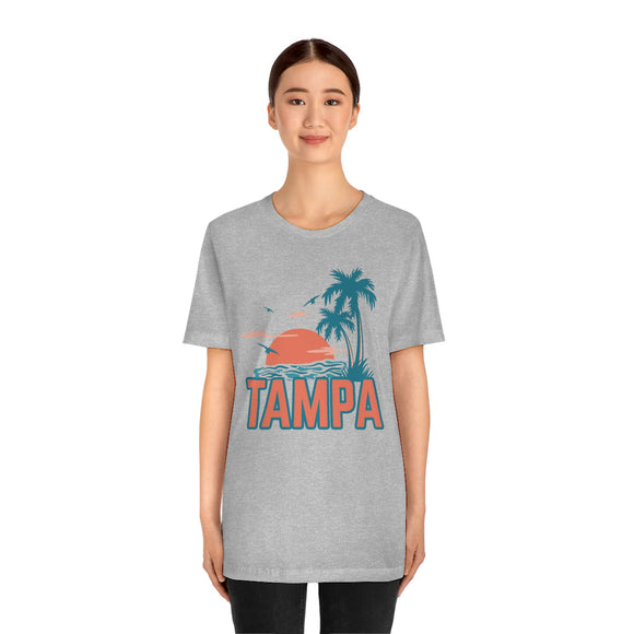 Tampa, Florida T-Shirt - Retro Palm Tree & Beach Unisex Tampa Shirt