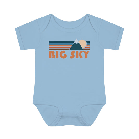 Big Sky Baby Bodysuit - Retro Mountain Big Sky, California Baby Bodysuit