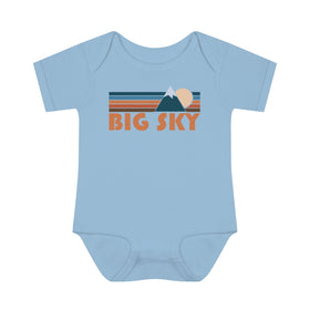 Big Sky Baby Bodysuit - Retro Mountain Big Sky, California Baby Bodysuit