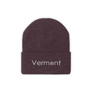 Vermont Knit Beanie - Adult Embroidered Snowflake Vermont Knit Hat-21