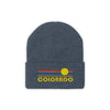 Colorado Beanie - Adult Embroidered Retro Sunset Colorado Knit Hat