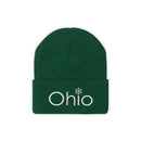 Ohio Knit Beanie - Adult Embroidered Snowflake Ohio Knit Hat-9