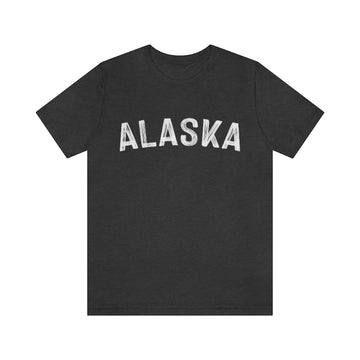 Buy dark-grey-heather Alaska T-Shirt - Paint Text Unisex Alaska Shirt