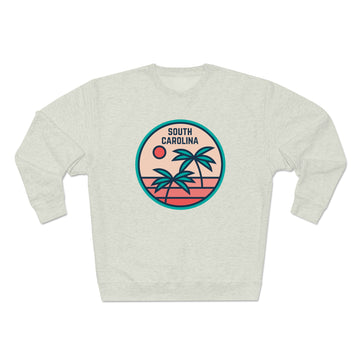 Buy oatmeal-heather Premium South Carolina Crewneck Sweatshirt - Retro Unisex Sweatshirt