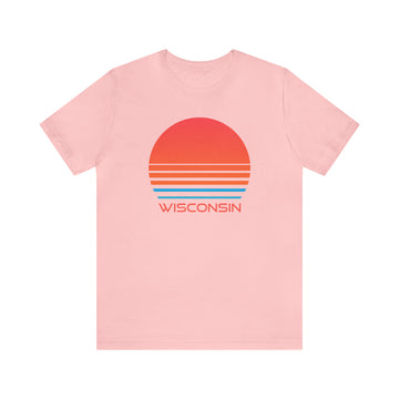 Buy pink Wisconsin T-Shirt - Retro 80s Unisex Wisconsin Shirt