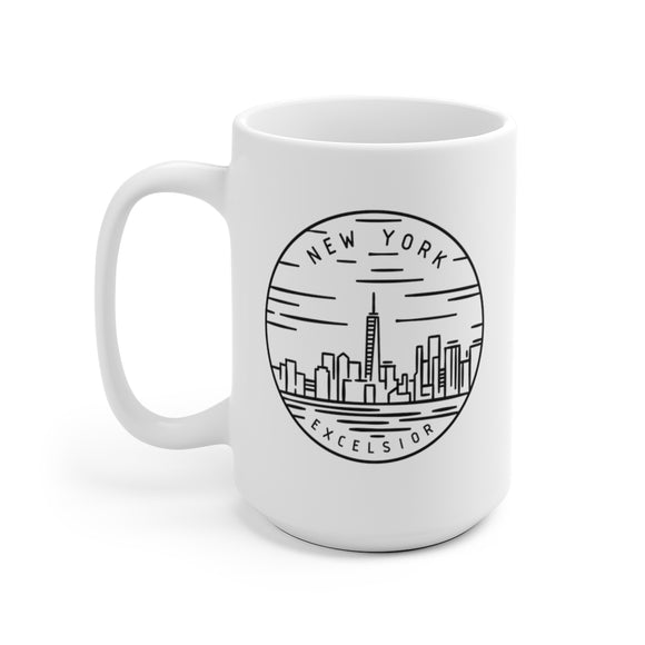New York Mug - State Design White Ceramic New York Mug (11oz & 15oz)