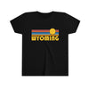 Wyoming Youth T-Shirt - Retro Sun Wyoming Kid's TShirt