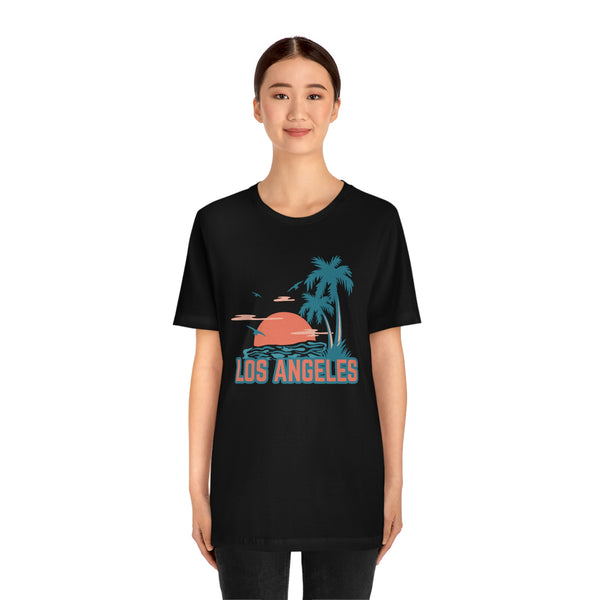 Los Angeles, California T-Shirt - Retro Palm Tree & Beach Unisex Los Angeles Shirt