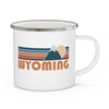 Wyoming Camp Mug - Retro Mountain Enamel Campfire Wyoming Mug