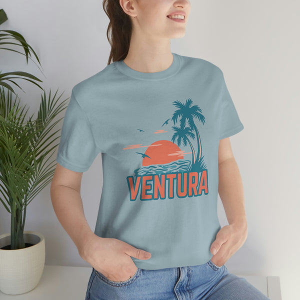 Ventura, California T-Shirt - Retro Palm Tree & Beach Unisex Ventura Shirt