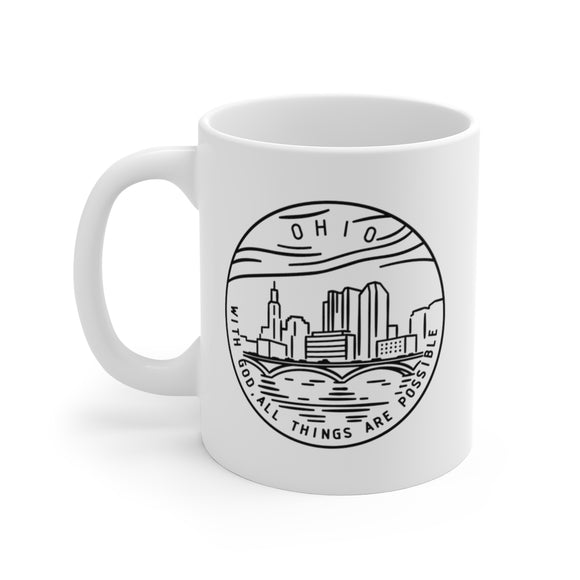 Ohio Mug - State Design White Ceramic Ohio Mug (11oz & 15oz)