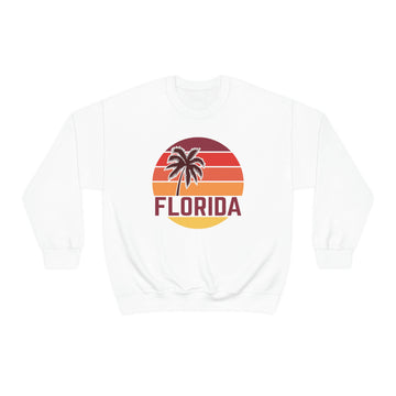 Florida Sweatshirt - Unisex Retro Palm Tree Florida Crewneck Sweatshirt