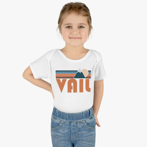 Vail Baby Bodysuit - Retro Mountain Vail, Colorado Baby Bodysuit