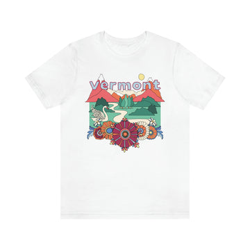 Buy white Vermont Shirt, Vermont Retro T-Shirt, Hippie Style Vermont tee, Vermont Mountain Shirt