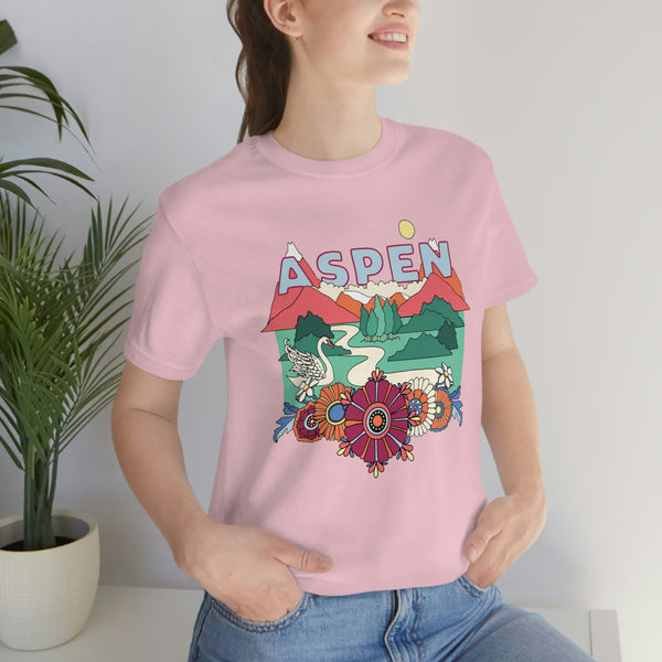 Aspen Shirt, Colorado Retro T-Shirt, Hippie Style Colorado tee, Aspen Mountain Shirt