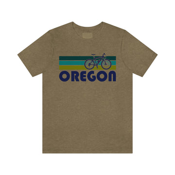Buy heather-olive Oregon T-Shirt - Retro Mountain Bike Adult Unisex Oregon T Shirt