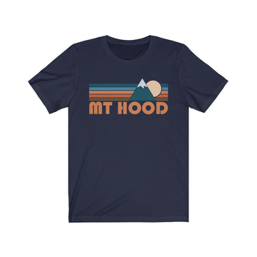 Buy navy Mount Hood, Oregon T-Shirt - Retro Mountain Adult Unisex Mount Hood T Shirt