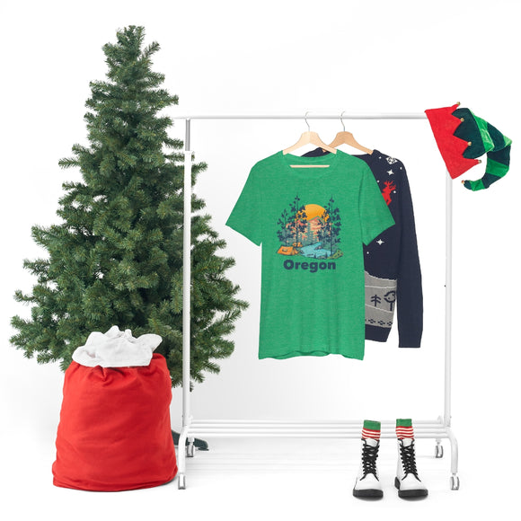 Oregon T-Shirt - Mountain Illustration Unisex Oregon Shirt
