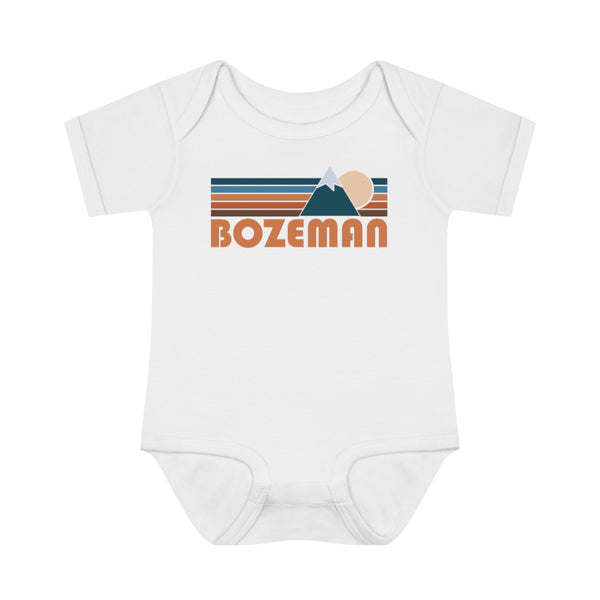 Bozeman Baby Bodysuit - Retro Mountain Bozeman, Idaho Baby Bodysuit