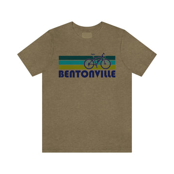 Buy heather-olive Bentonville T-Shirt - Retro Mountain Bike Adult Unisex Bentonville, Arkansas T Shirt