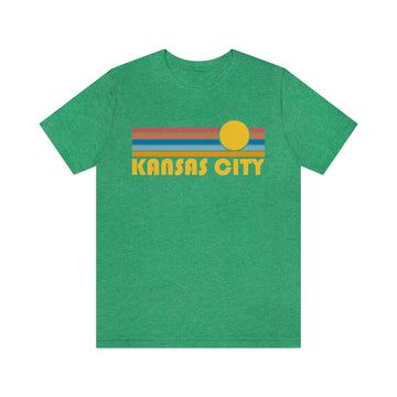 Buy heather-kelly Kansas City, Missouri T-Shirt - Retro Sun Unisex Kansas City T Shirt