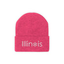 Illinois Knit Beanie - Adult Embroidered Snowflake Illinois Knit Hat-17