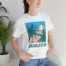 Charleston, South Carolina T-Shirt - Retro Palm Tree & Beach Unisex Charleston Shirt-21