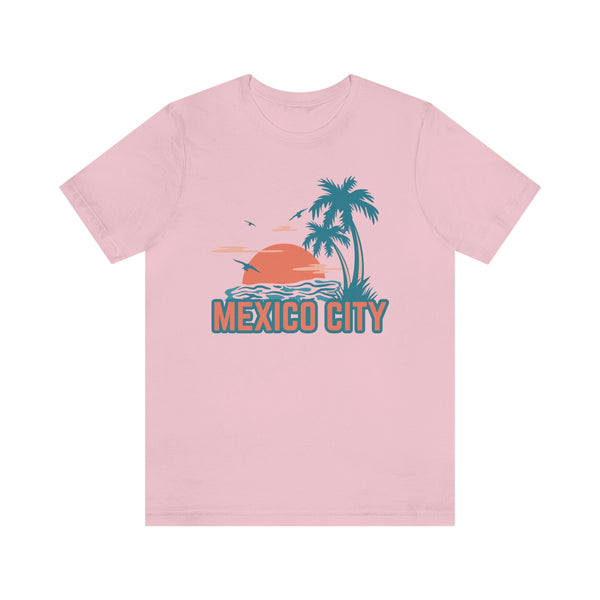 Mexico City, Mexico T-Shirt - Retro Palm Tree & Beach Unisex Mexico City Shirt