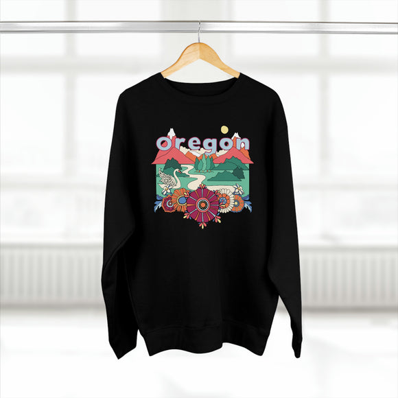 Premium Oregon Sweatshirt - Unisex Boho Premium Crewneck Oregon Sweatshirt