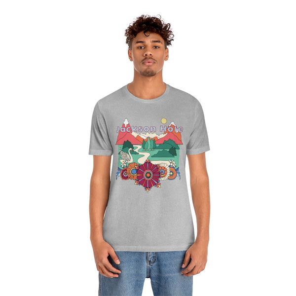 Jackson Hole T-Shirt - Retro Mountain / Hippie Style Jackson Hole, Wyoming Shirt