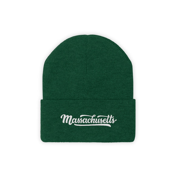 Massachusetts Beanie - Adult Hand Lettered Embroidered Massachusetts Knit Hat