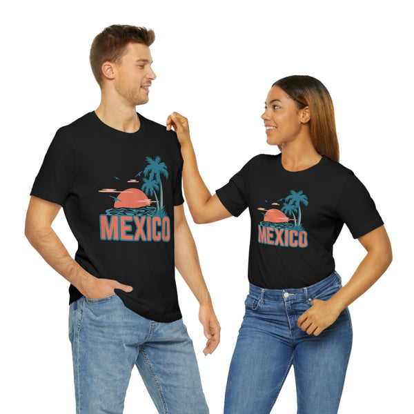 Mexico T-Shirt - Retro Palm Tree & Beach Unisex Mexico Shirt