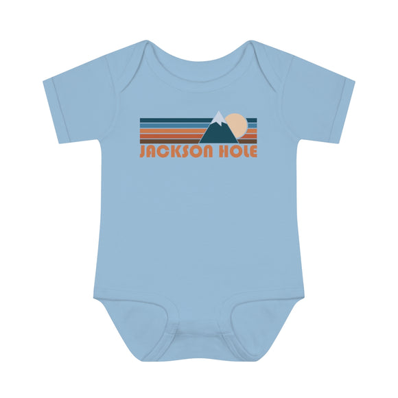 Jackson Hole Baby Bodysuit - Retro Mountain Jackson Hole, Wyoming Baby Bodysuit