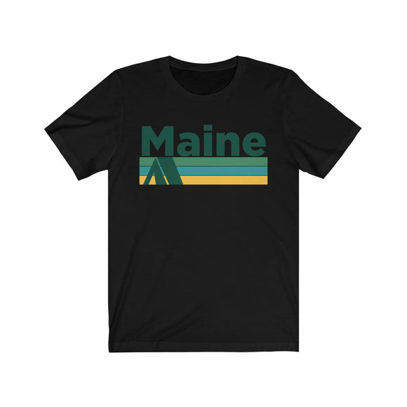 Maine T-Shirt - Retro Camping Adult Unisex Maine T Shirt