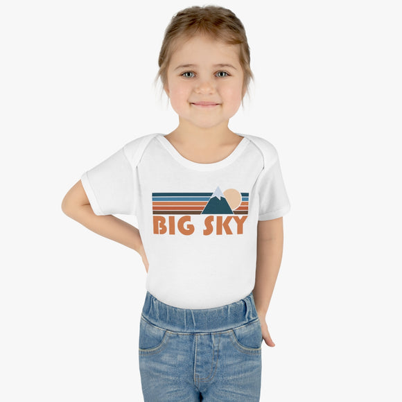 Big Sky Baby Bodysuit - Retro Mountain Big Sky, California Baby Bodysuit