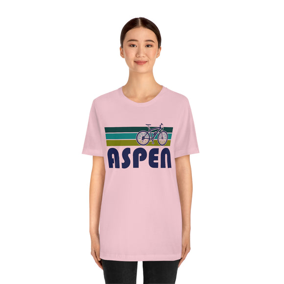 Aspen T-Shirt - Retro Mountain Bike Adult Unisex Aspen, Colorado T Shirt