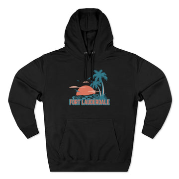 Buy black Premium Fort Lauderdale, Florida Hoodie - Palm Tree Unisex Sweatshirt