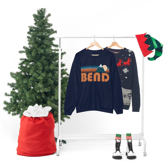 Bend, Oregon Sweatshirt - Unisex Retro Mountain Unisex