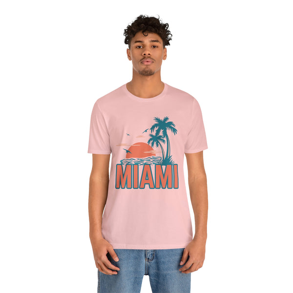 Miami, Florida T-Shirt - Retro Palm Tree & Beach Unisex Miami Shirt