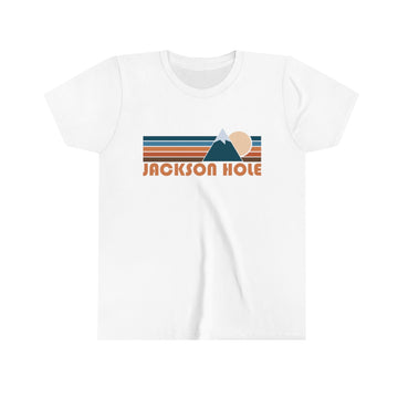 Jackson Hole Youth T-Shirt - Retro Mountain Wyoming Kid's TShirt - 0