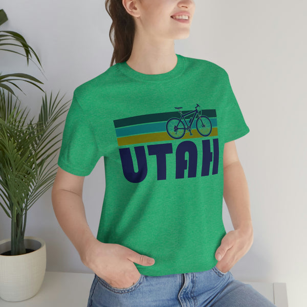 Utah T-Shirt - Retro Mountain Bike Adult Unisex Utah T Shirt