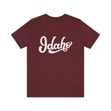 Buy maroon Idaho T-Shirt - Hand Lettered Unisex Idaho Shirt