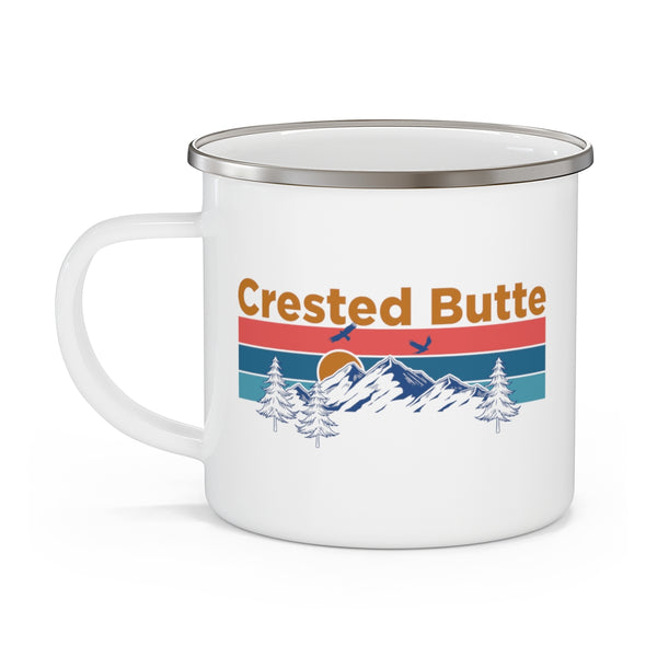 Crested Butte, Colorado Camp Mug - Mountain Sunset Enamel Campfire Crested Butte Mug