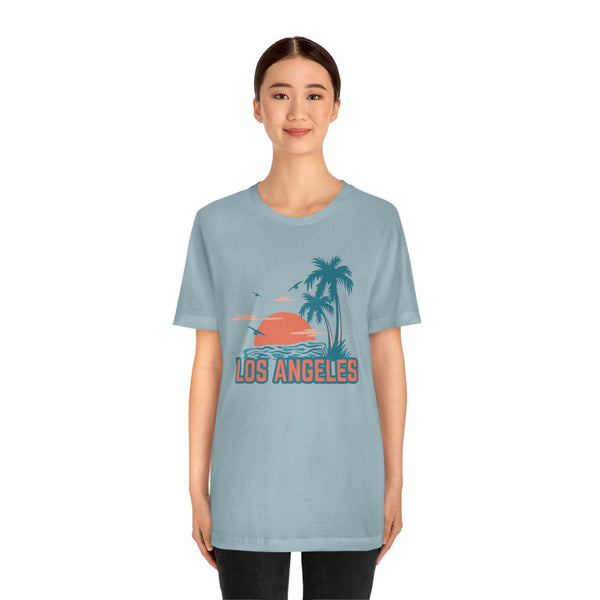 Los Angeles, California T-Shirt - Retro Palm Tree & Beach Unisex Los Angeles Shirt