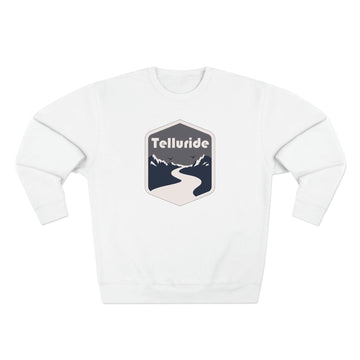 Buy white Premium Telluride, Colorado Crewneck Sweatshirt - Retro Unisex Sweatshirt