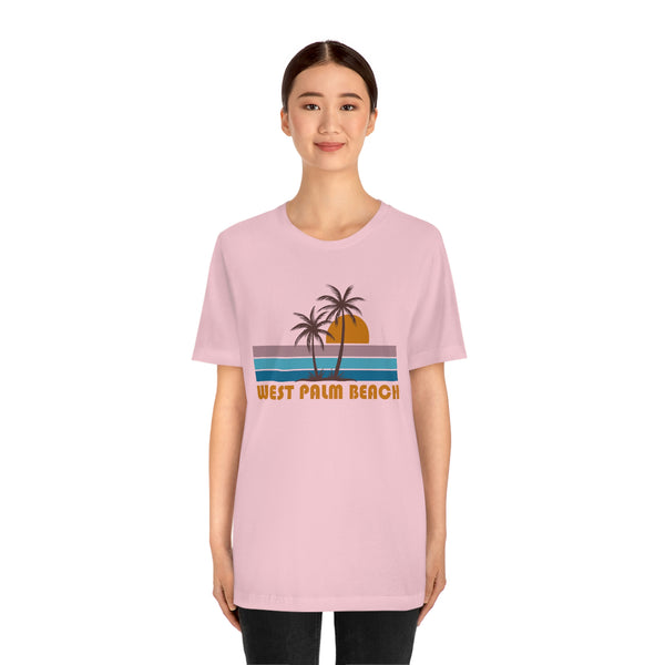 West Palm Beach, Florida T-Shirt - Retro Palm Tree Unisex West Palm Beach Shirt
