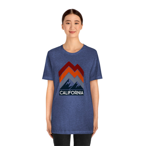 California T-Shirt - Retro Mountain Unisex California Shirt